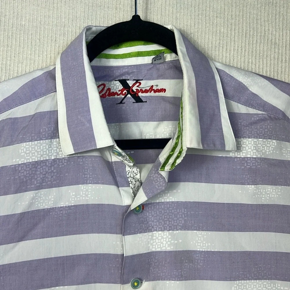 Robert Graham Button Up Mens Size XL Short Sleeve Shirt - Picture 2 of 15